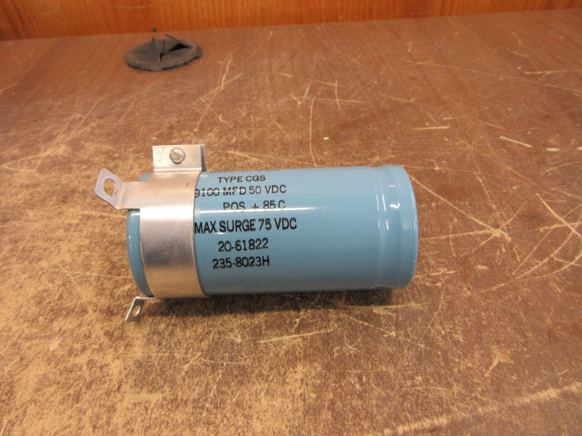 Mallory Capacitor CGS-20-61822 9100MFD 50VDC W/Mount Used
