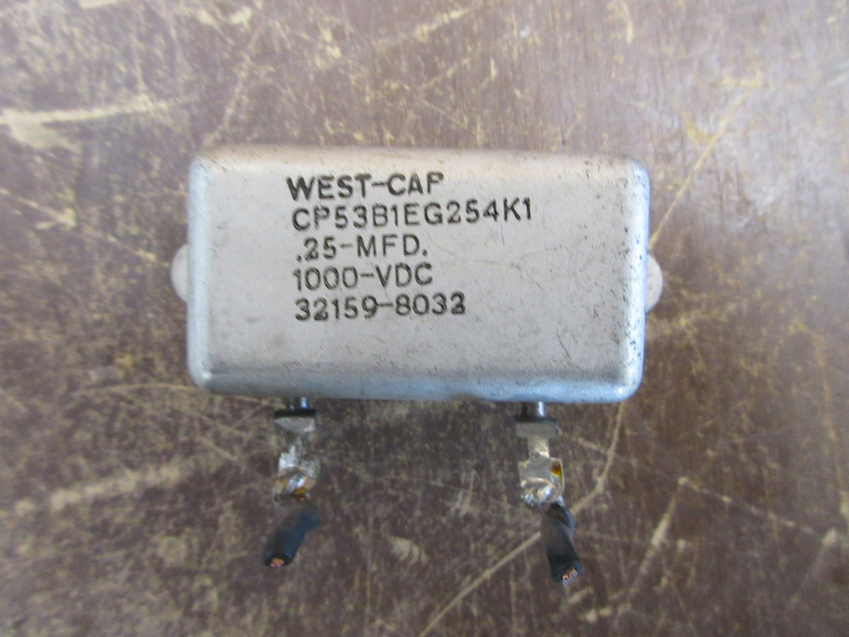West-Cap Capacitor CP53B1EG254K1 0.25 MFD 1000 VDC Used