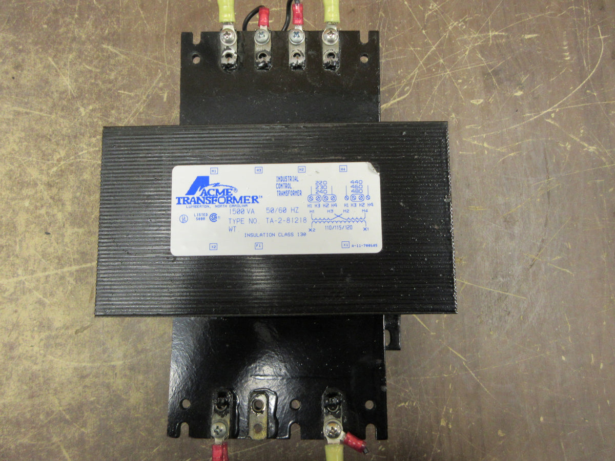 Acme Transformer Control Transformer TA-2-81218 1500 VA Pri: 240/480v Used