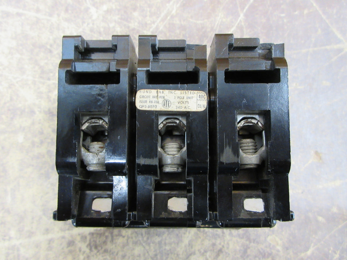 ITE Clip-On Circuit Breaker QP3-B070 70A 240V 3P Used