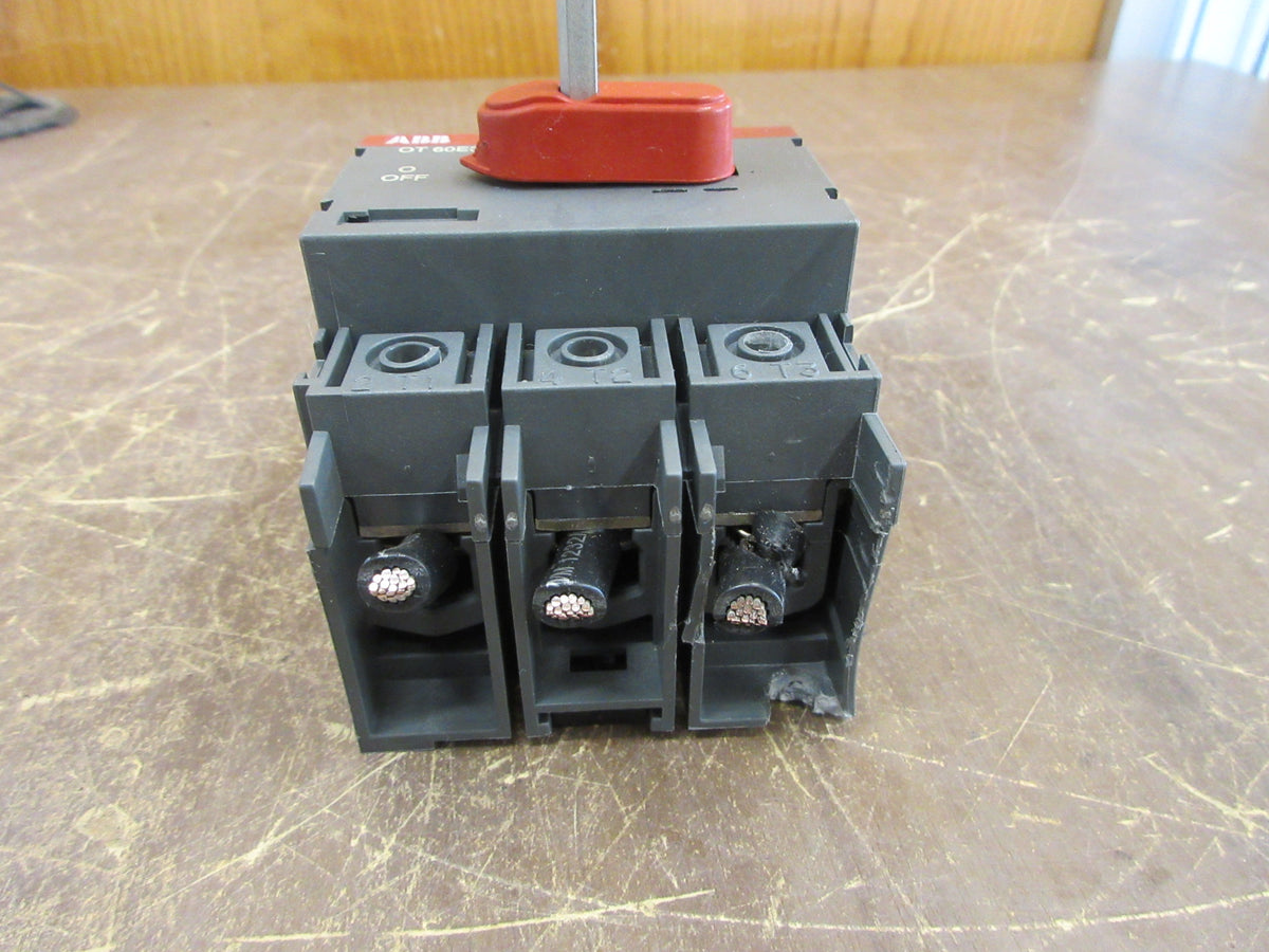 ABB Disconnect Switch OT60E3 60A 600V 3P * Broken Mounting Foot * Used