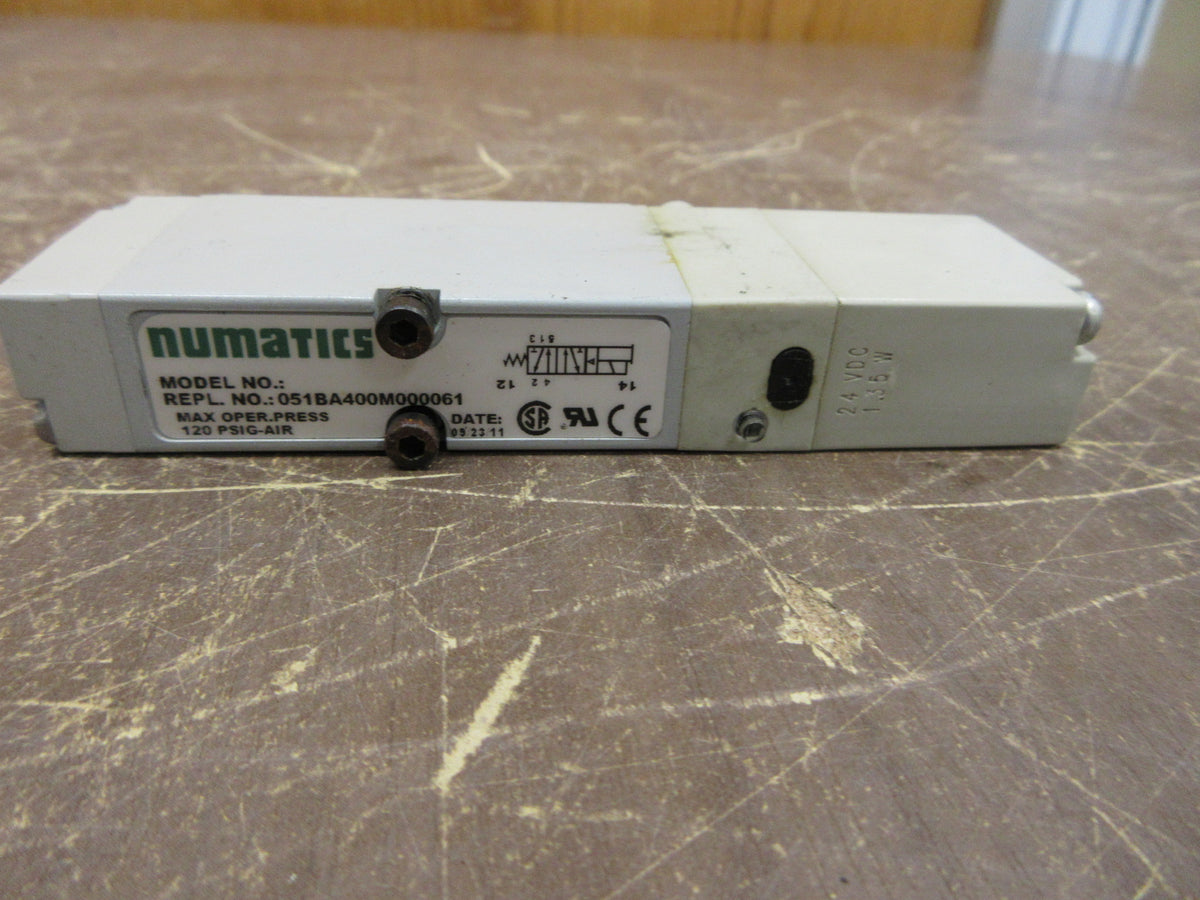Numatics Solenoid Directional Control Valve 051BA400M000061 120 PSIG Air Used
