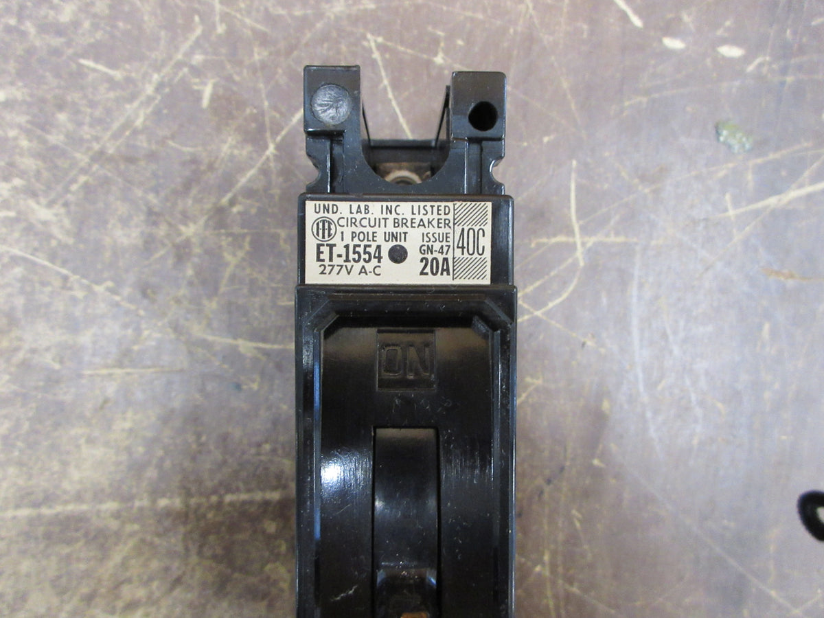 ITE Circuit Breaker ET-1554 20A 277V 1P Used