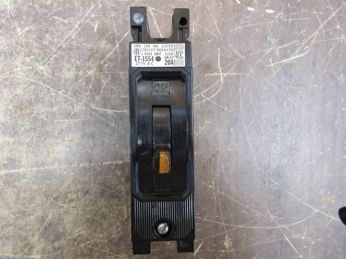 ITE Circuit Breaker ET-1554 20A 277V 1P Used