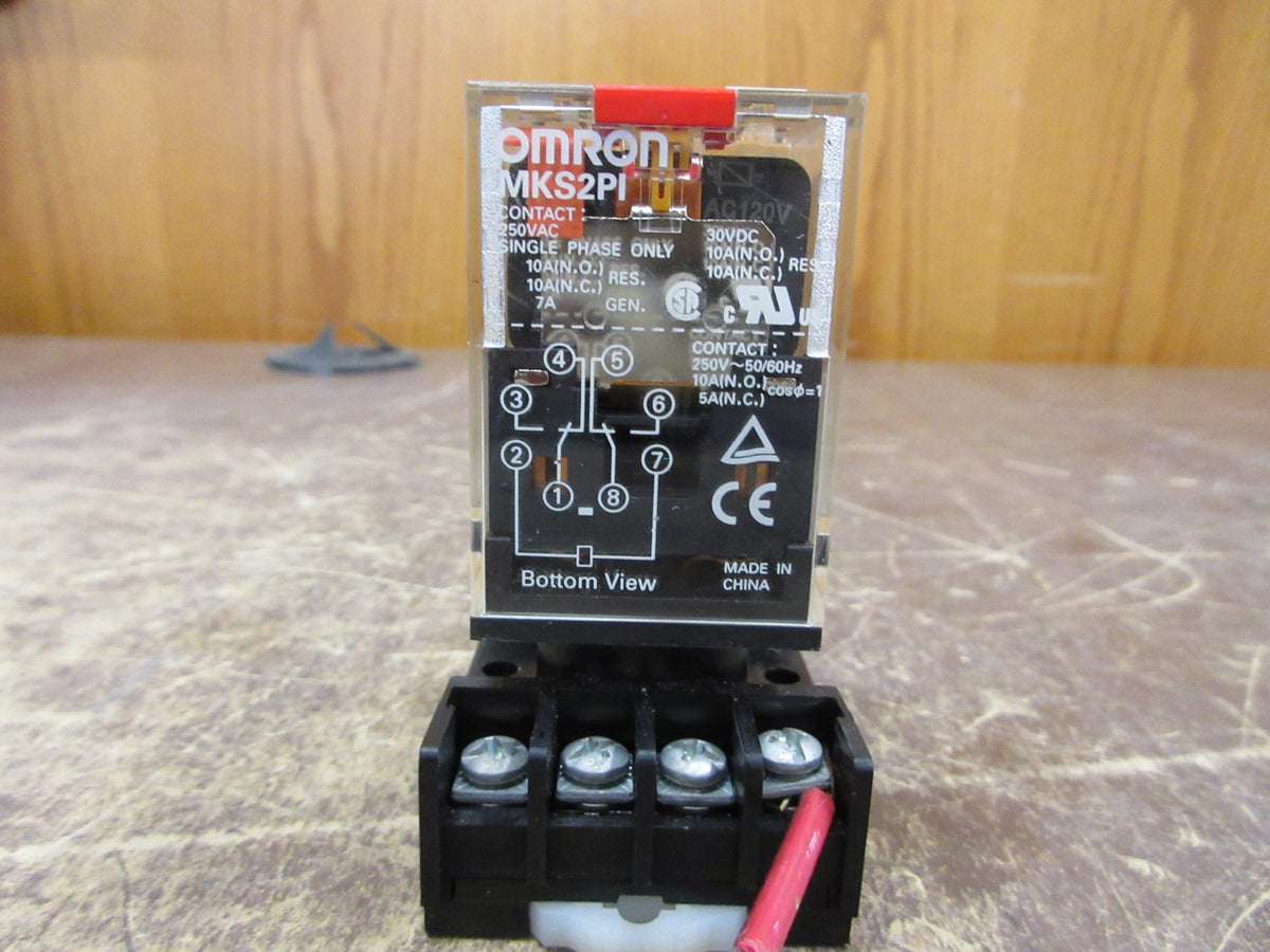 Omron Relay MKS2PI 120V Coil W/Base Used