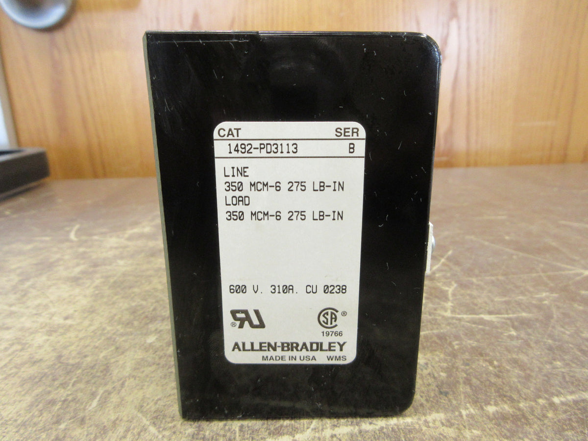 Allen-Bradley Power Distribution Block 1492-PD3113 Ser. B 310A 600V 3P Used