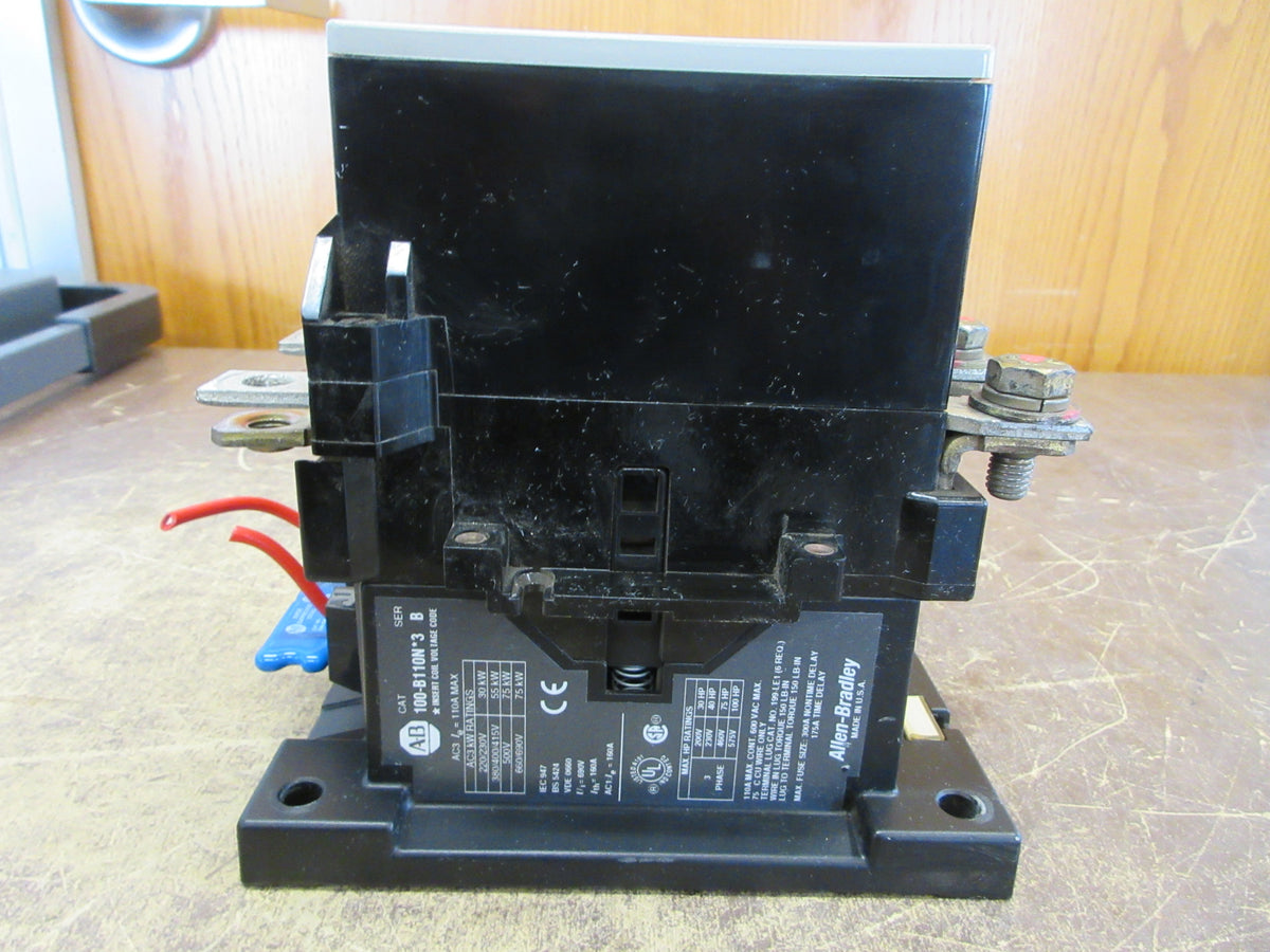 Allen-Bradley Contactor 100-B110N*3 Ser. B 120V Coil 110A 600V (1) Aux Contact