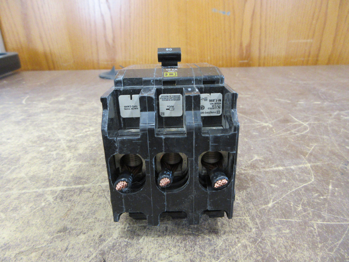 Square D BOLT-on Circuit Breaker QOB390 90A 240V 3P *(2) Mounting Bolts * Used