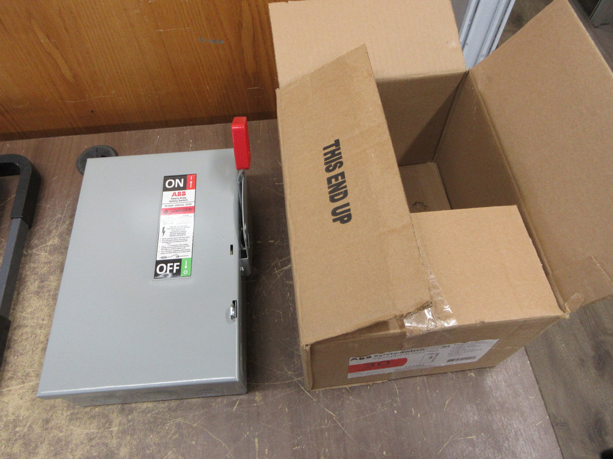 ABB Fusible Safety Switch/ Disconnect TH3361 30A 600V 3P 3W New Surplus