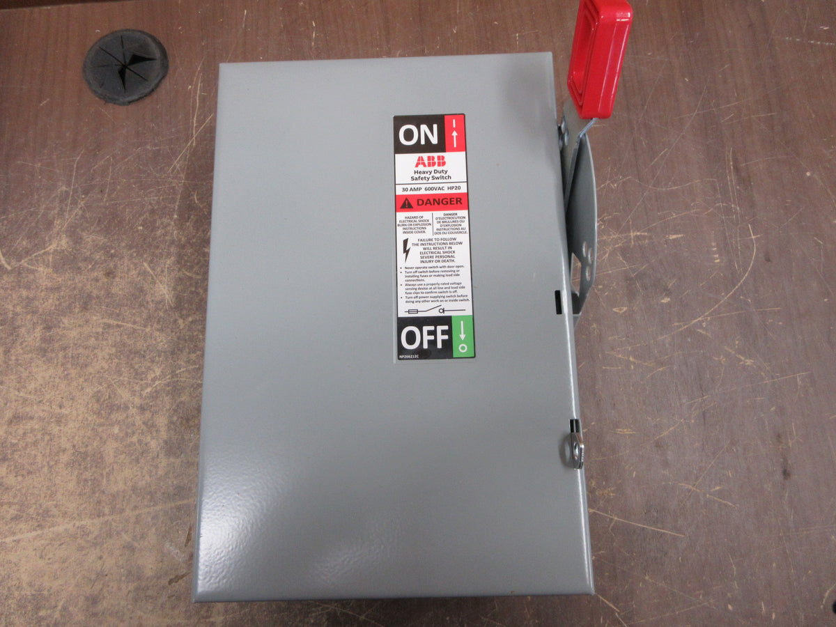 ABB Fusible Safety Switch/ Disconnect TH3361 30A 600V 3P 3W New Surplus