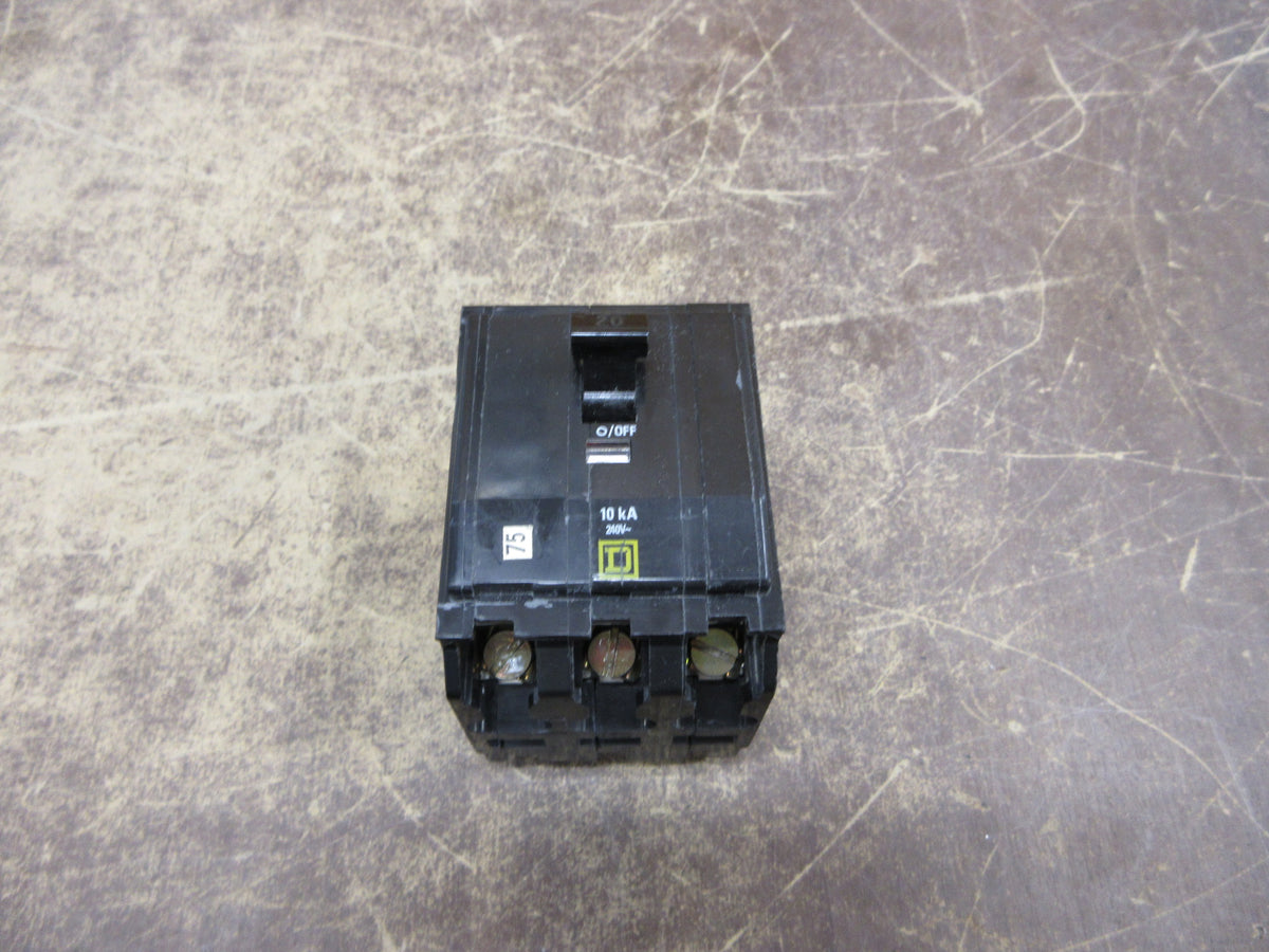 Square D Clip-On Circuit Breaker QO320 20A 240V 3P Used