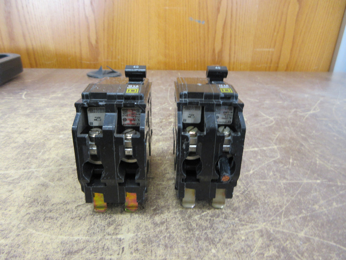 Square D Bolt-on Circuit Breaker QOB240 40A 120/240V 2P *No Mounting Bolts* Used