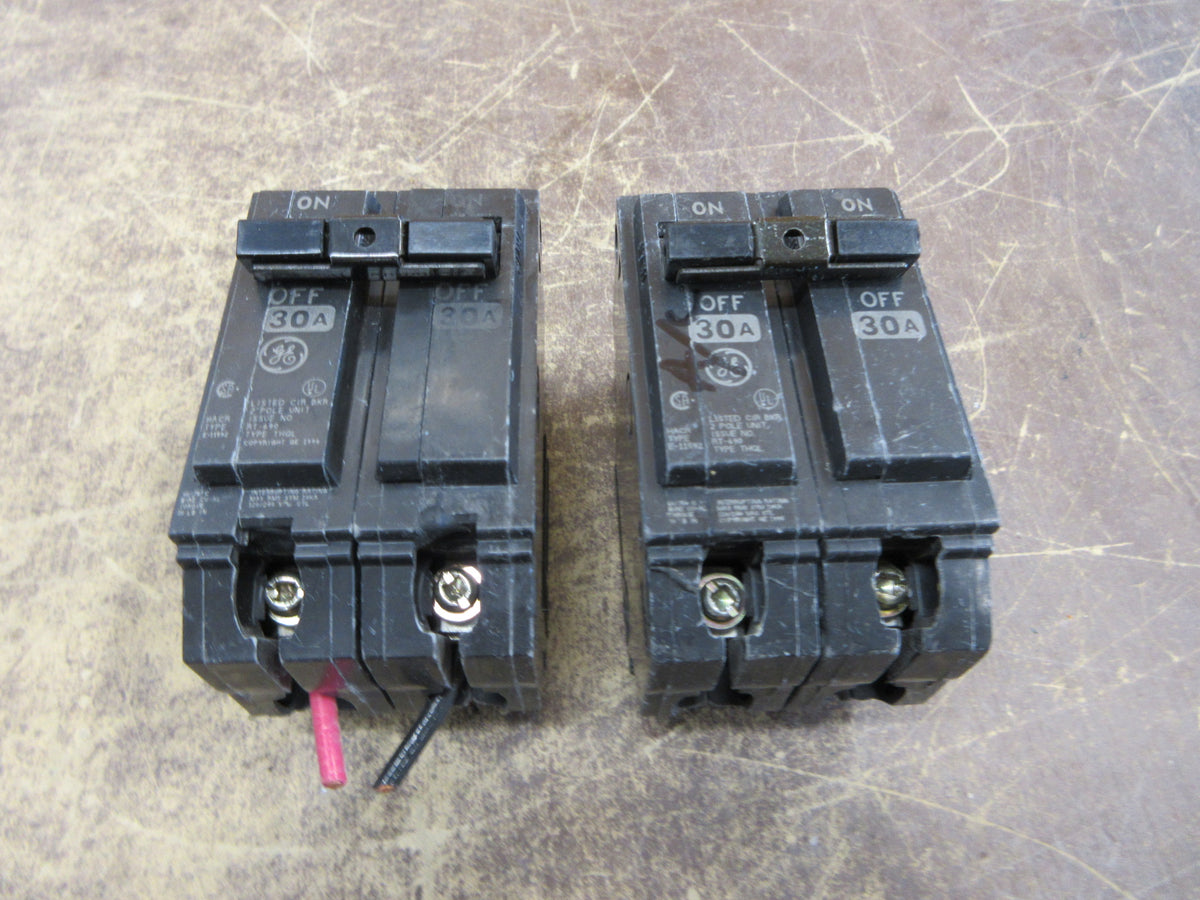 GE Clip-on Circuit Breaker THQL230 30A 120/240V 2P * Lot of 2* Used