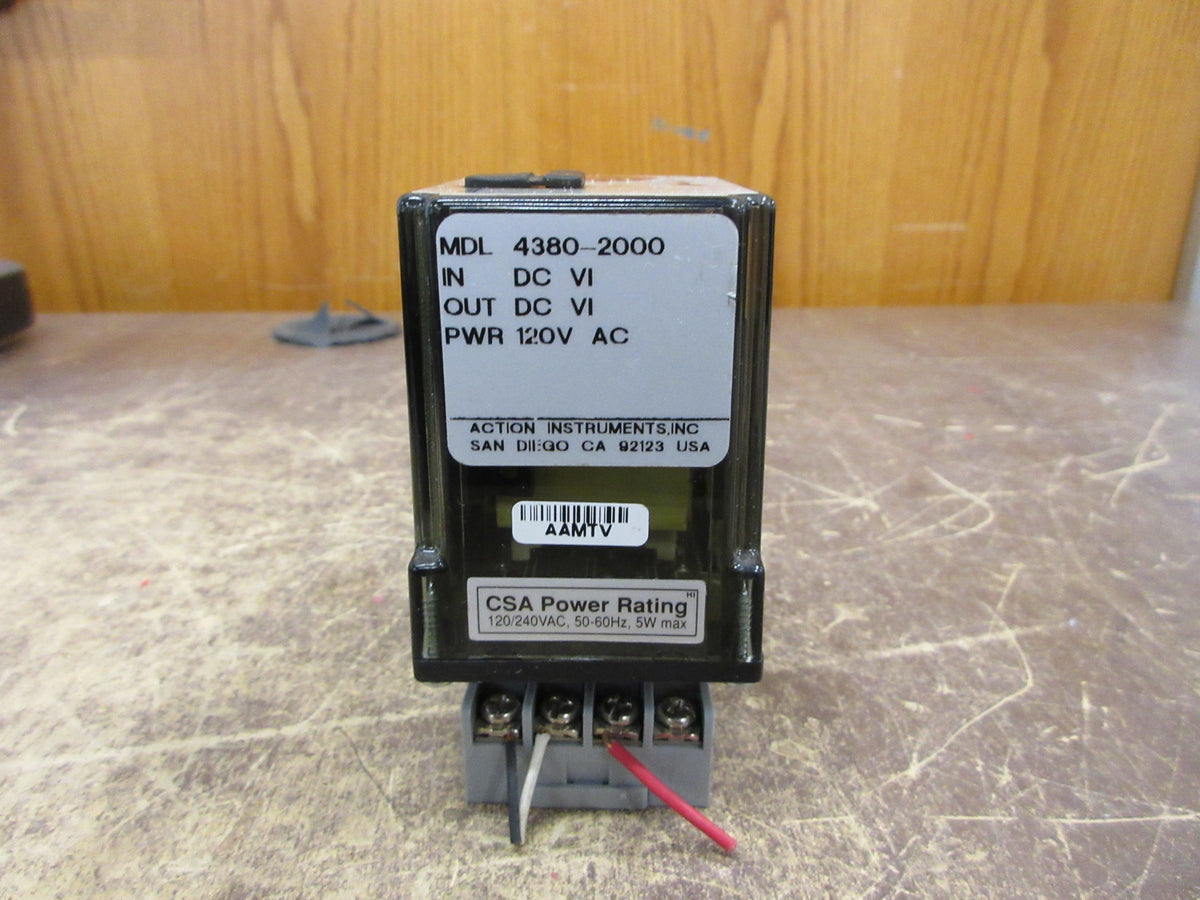Action Instruments Action Pale Signal Conditioner 4380-2000 Power: 120 VAC Used
