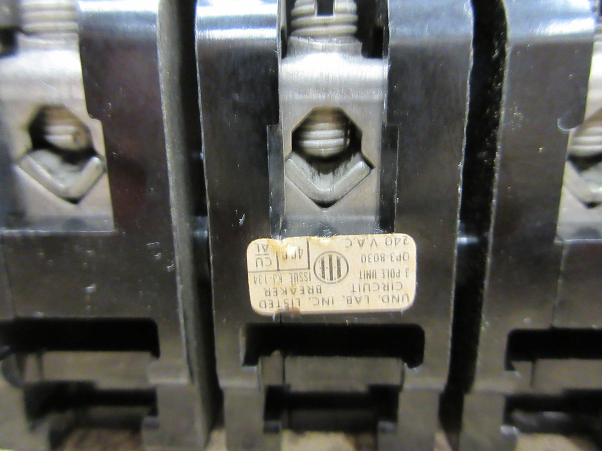 ITE Clip-on Circuit Breaker QP3-B030 30A 240V 3P Used