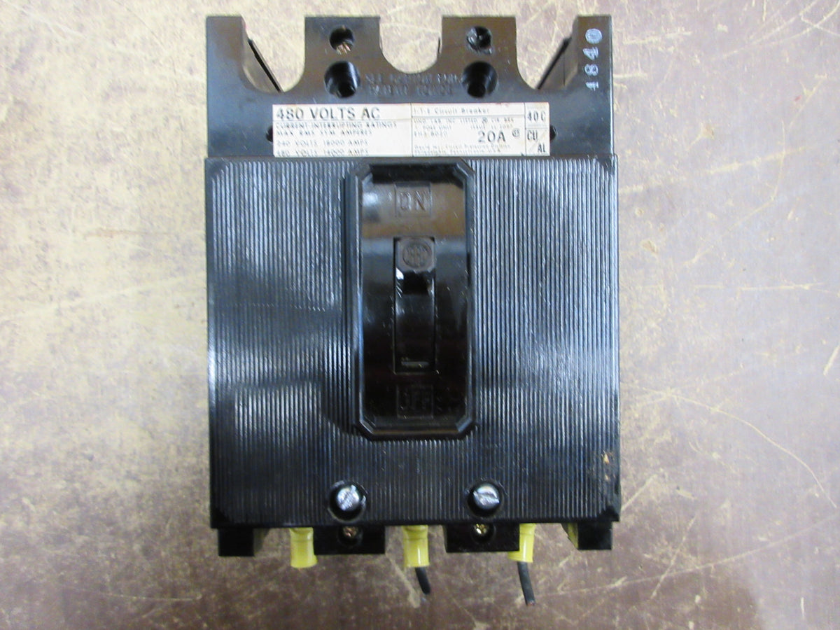 ITE Circuit Breaker EH3-B020 20A 480V 3P Used