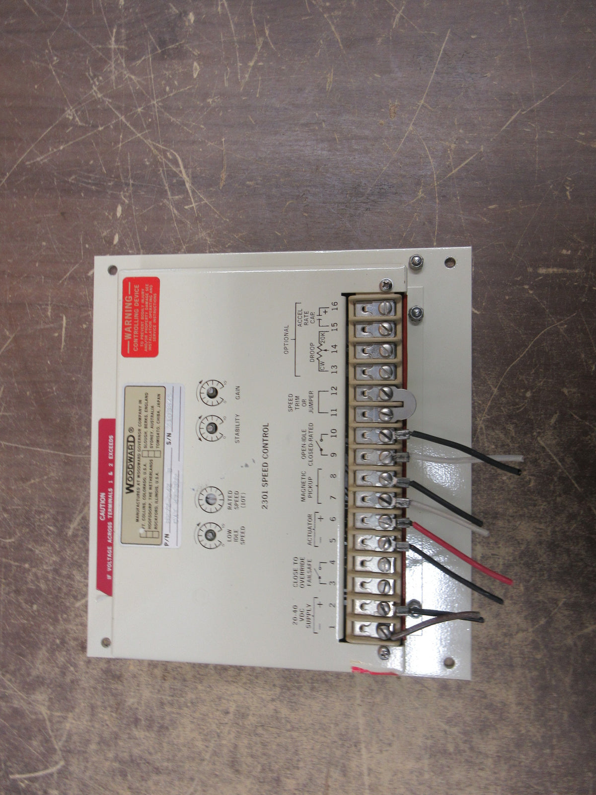 Woodward 2301 Speed Control 8272-242 Rev, B 20-40 VDC Used