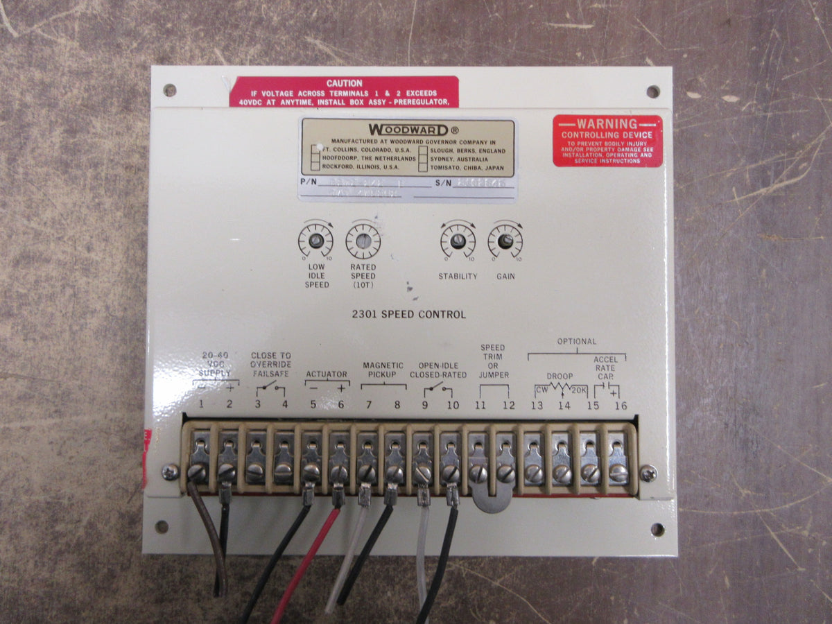 Woodward 2301 Speed Control 8272-242 Rev, B 20-40 VDC Used