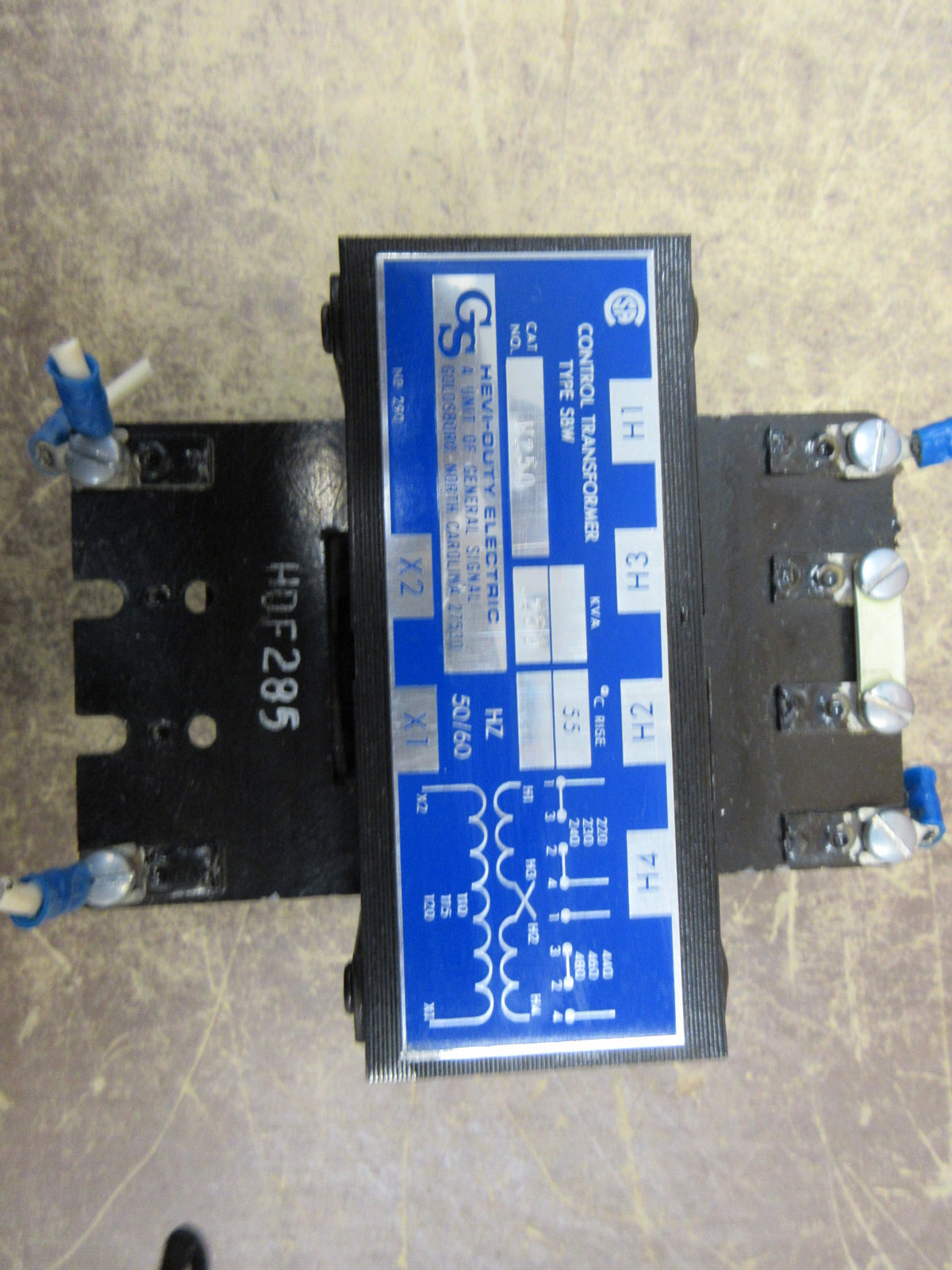 Hevi-Duty Type SBW Control Transformer W250 0.25 KVA Pri: 240/480V Used