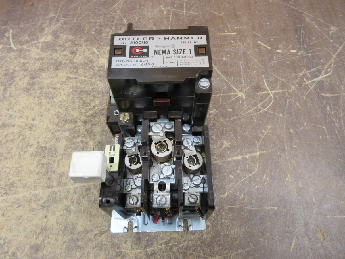 Cutler-Hammer Size 1 Starter A10CN0 Ser. A1 120V Coil 27A Used