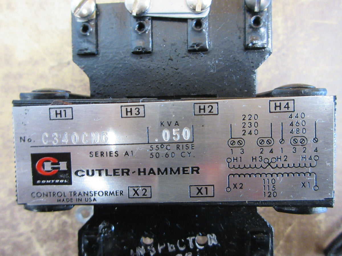 Cutler-Hammer Transformer C340CNG Ser. 1 0.050 KVA Pri: 240/480V Sec: 120V Used