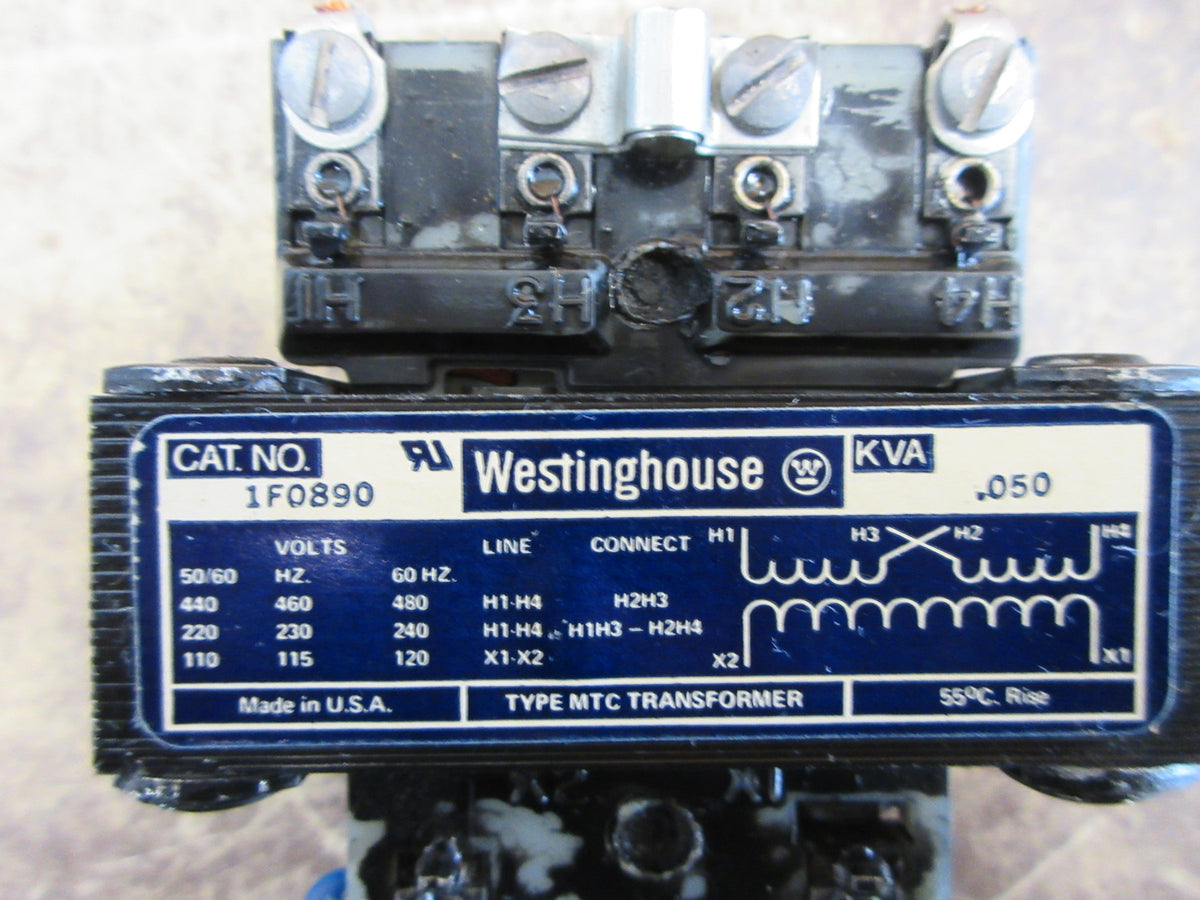 Westinghouse Type MTC Transformer IF0890 0.050 KVA PRI: 240/480V Sec: 120V Used