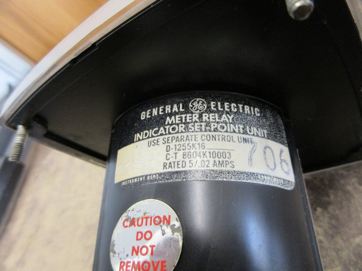 GE AC Ammeter Relay Indicator Set-Point Unit D-1255K16706 W/Control Unit Used