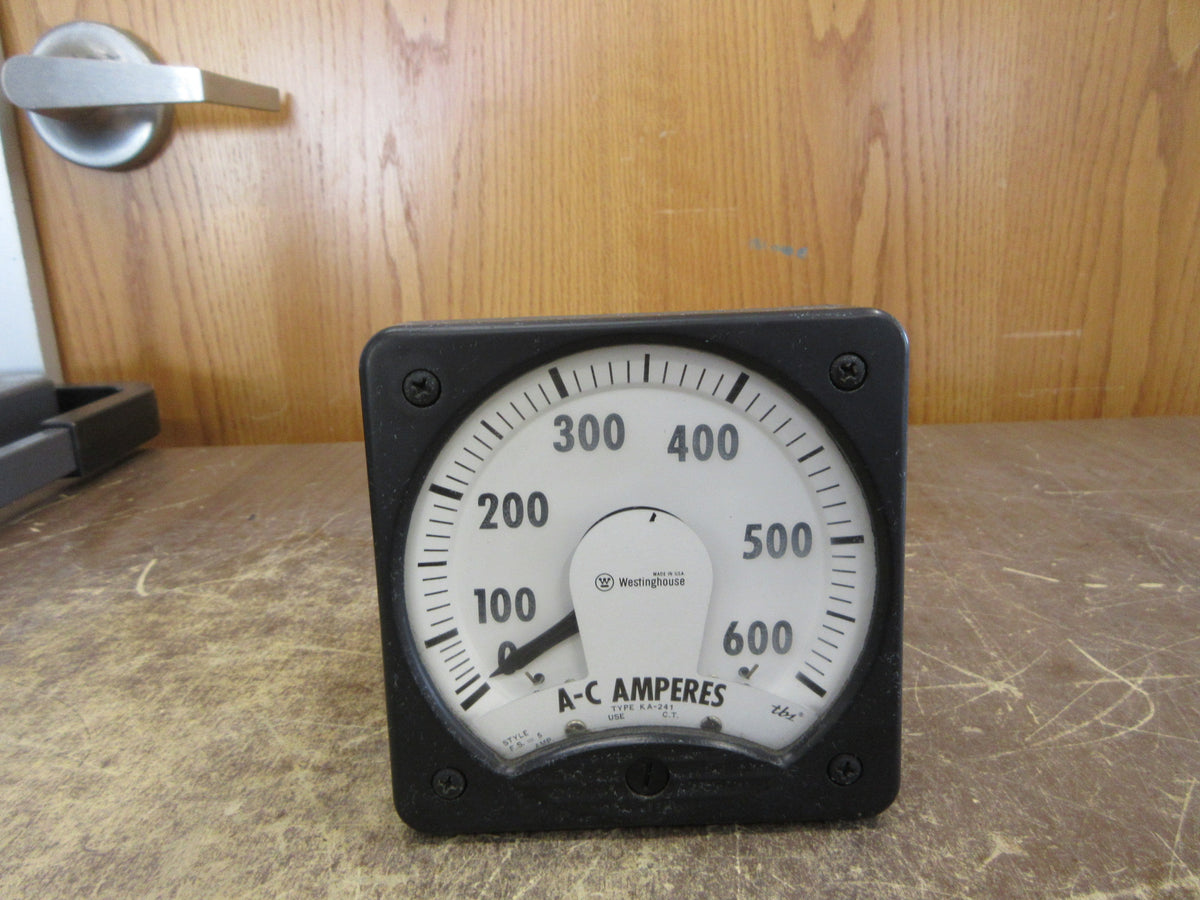 Westinghouse Type KA-241 AC Ammeter 291B461A26 Range: 0-600A Used