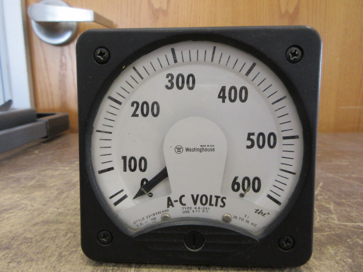 Westinghouse Type KA-241 AC Voltmeter 291B462A09 Range: 0-600V Used
