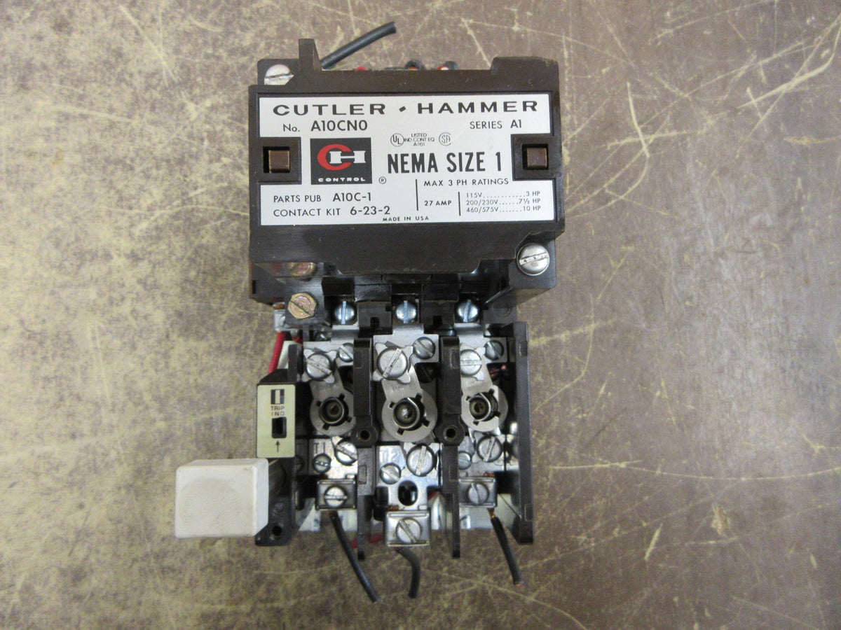 Cutler-Hammer Size 1 Starter A10CN0 Ser. A1 120V Coil 27A Used