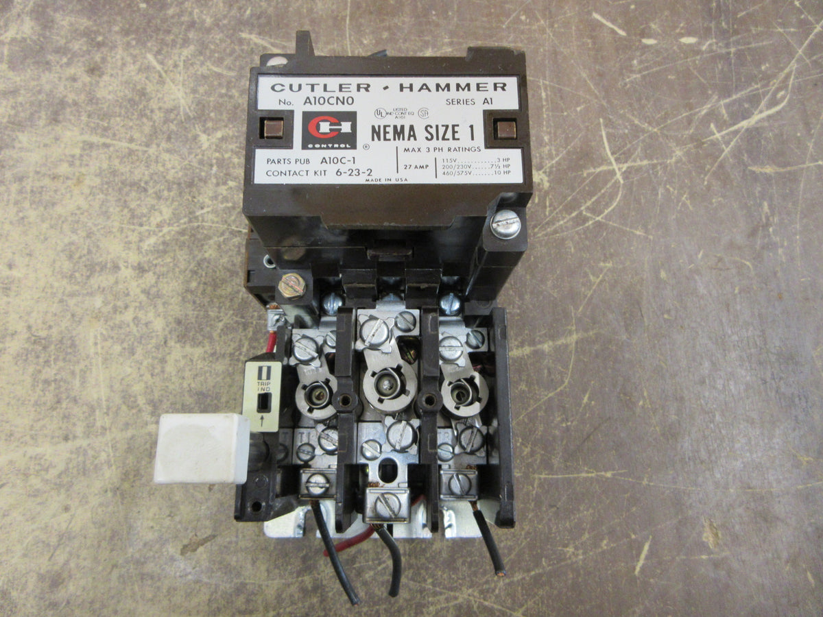 Cutler-Hammer Size 1 Starter A10CN0 Ser. A1 120V Coil 27A Used
