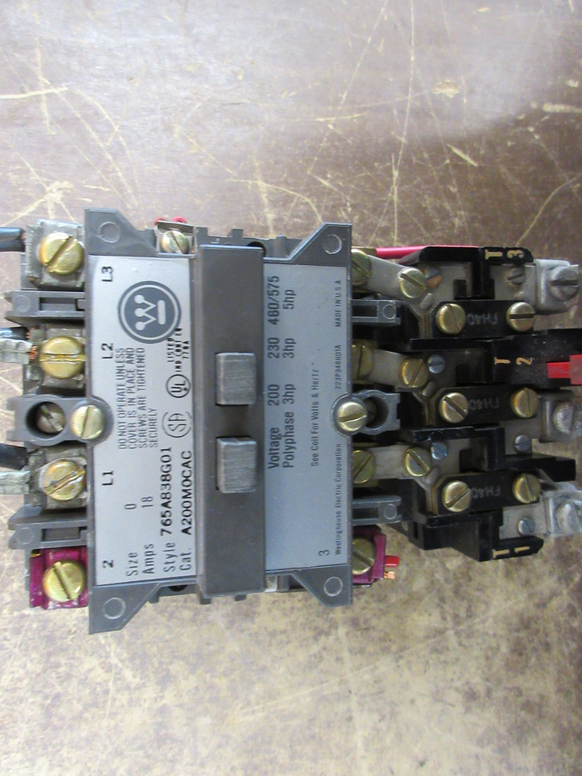 Westinghouse Size 0 Starter A200MOCAC Style #: 765A838G01 120V Coil Used