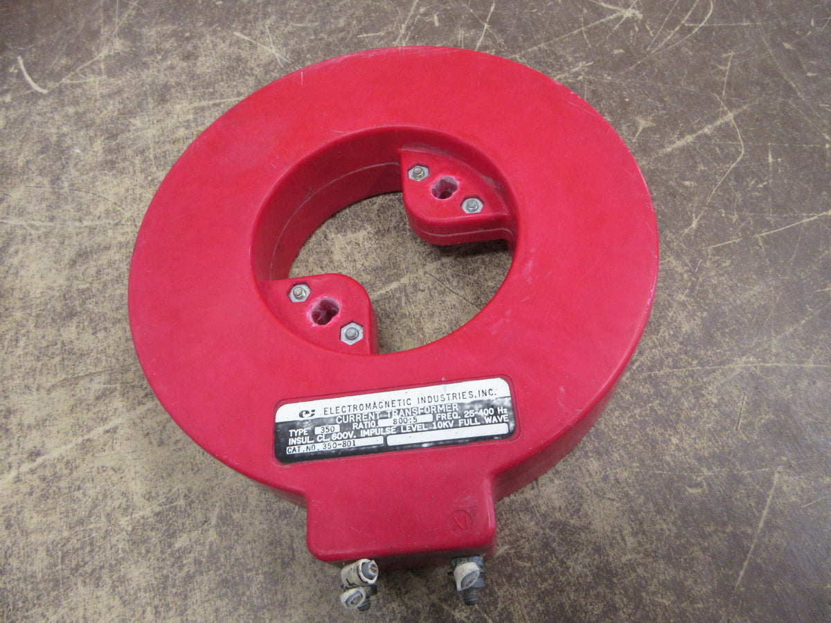 Electromagnetic Industries Current Transformer 350-801 Ratio 800:5A 600V Used