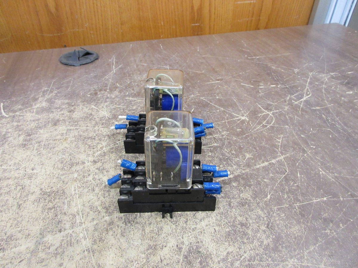 Deltrol Relay 166 DPDT 24 VDC Coil w/Base * Lot of 2 * Used