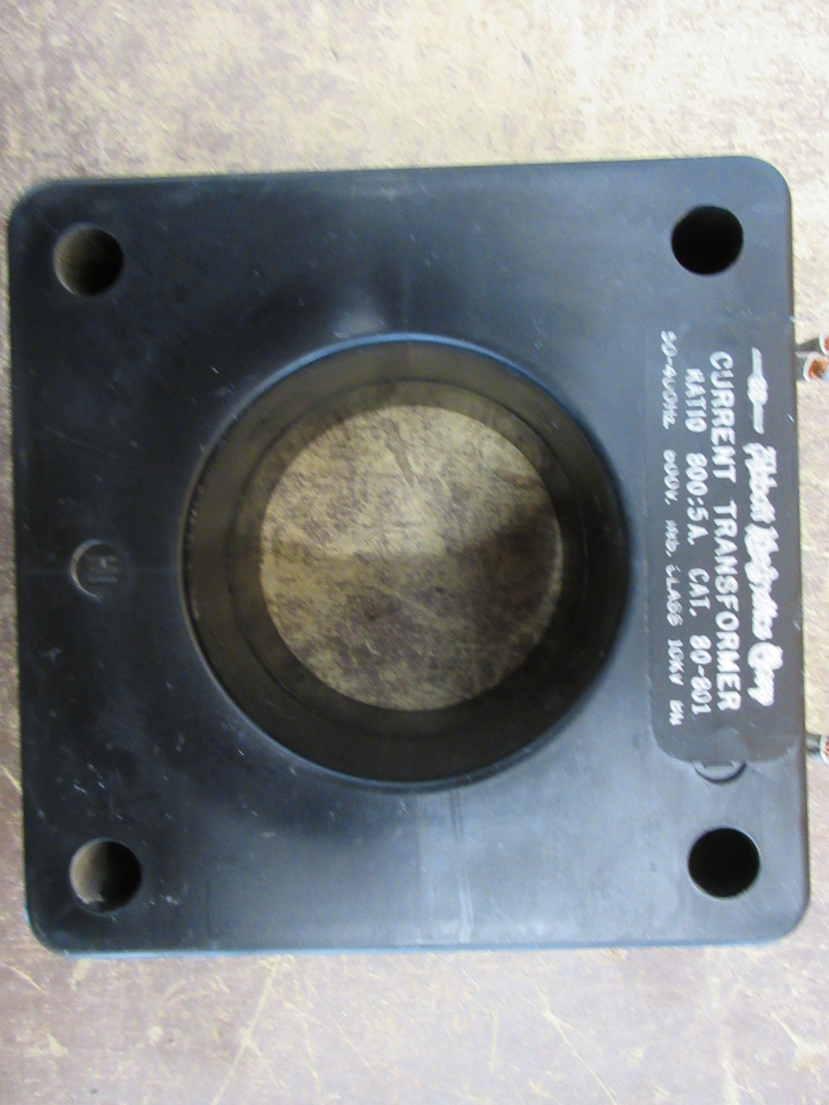 Abbott Magnetics Current Transformer 80-801 Ratio 800:5A 600V 50-400 Hz Used