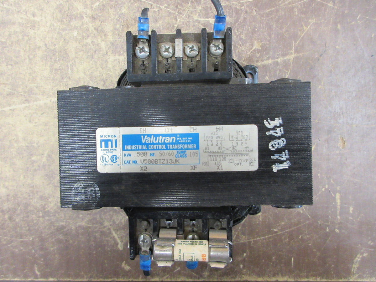 Micron Impervitran Control Transformer B500BTZ13JK 0.500kVA Pri: 240/480V Used