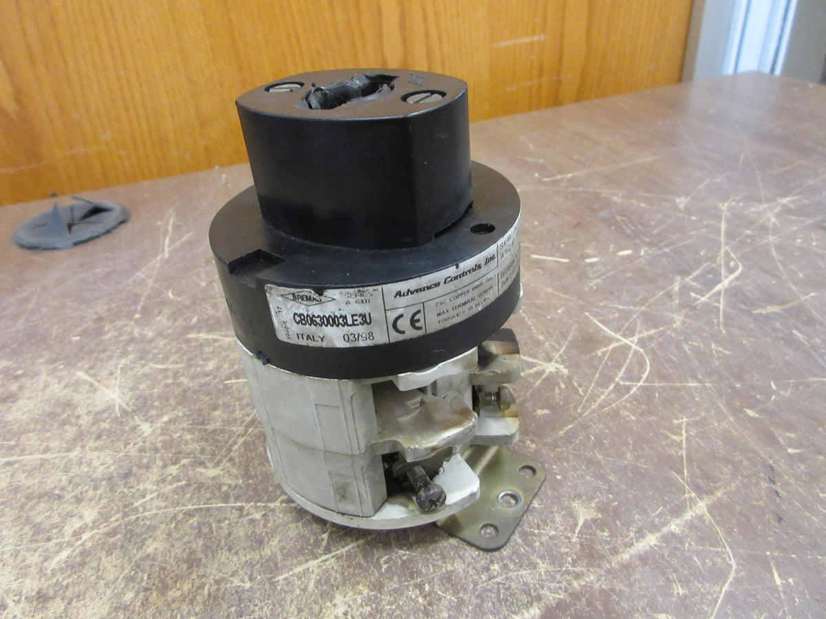 Advance Controls Series A 6300 Disconnect Switch CB0630003LE3U 85A 600V Used
