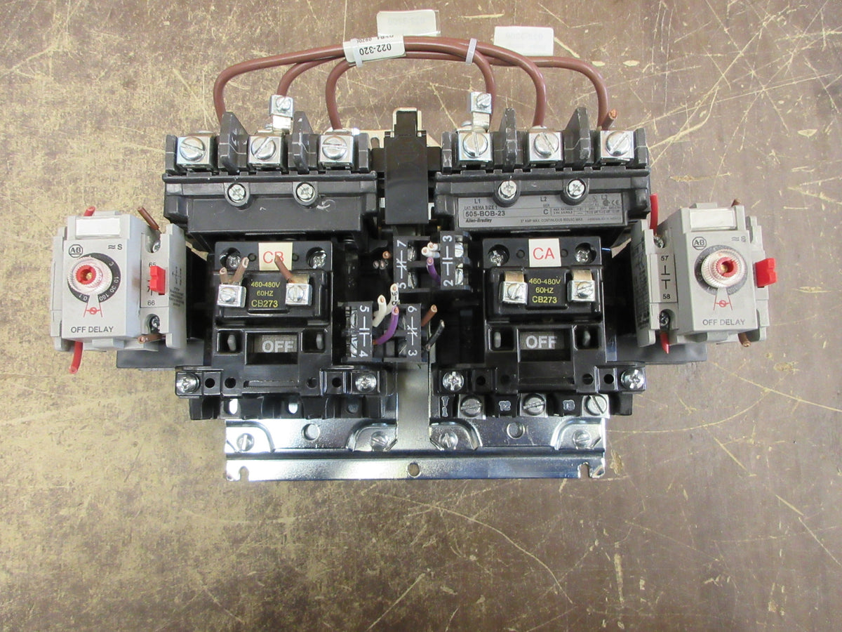 Allen-Bradley Size 1 Reversing Contactor 505-BOB-23 Ser. C 460-480V Coil 27A