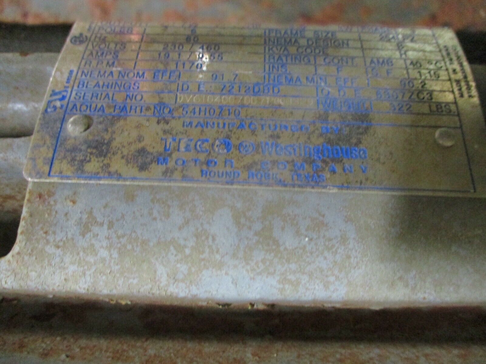 Aqua Aerobic Systems FSS Series Direct Drive Mixer 5700731 7.5HP 230/460V Used