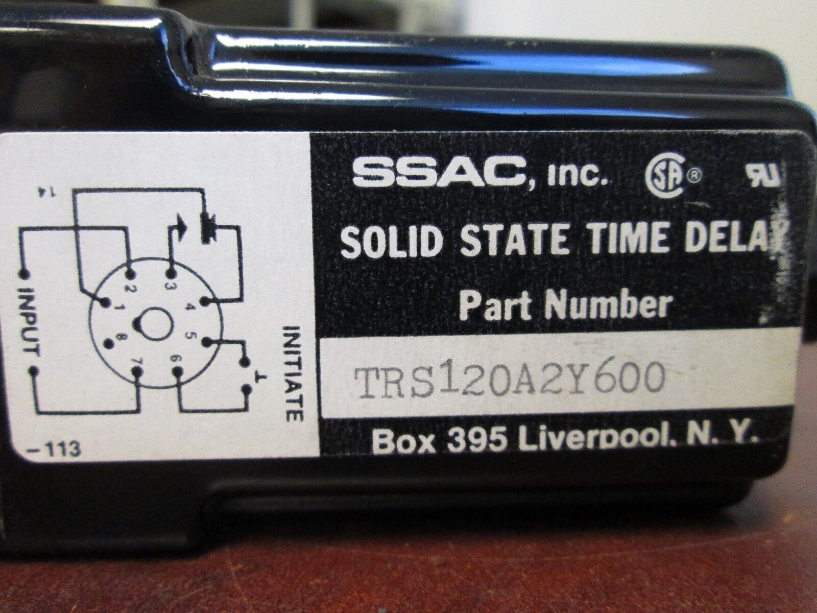 SSAC Solid State Time Delay Relay TRS120A2Y600 Range: .1-10min w/ Base Used