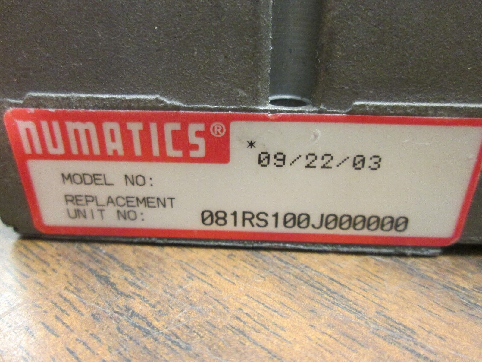 Numatics Regulator 081RS100J000000 Used
