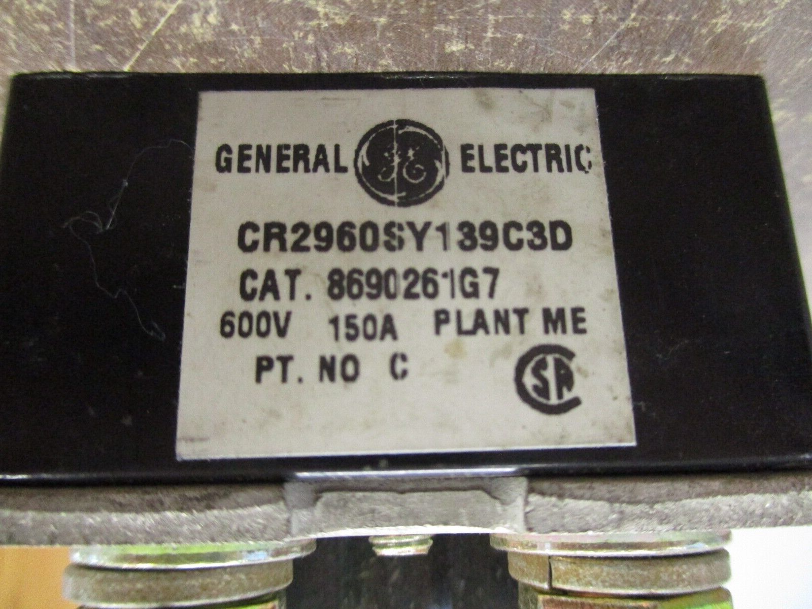 GE Terminal Block 8690261G7 150A 600V CR2960SY139C3D Used