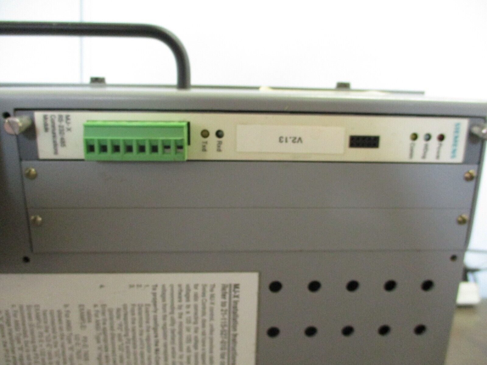 Siemens Accu/Stat MJ-X Voltage Regulator Control Panel 59689 Used