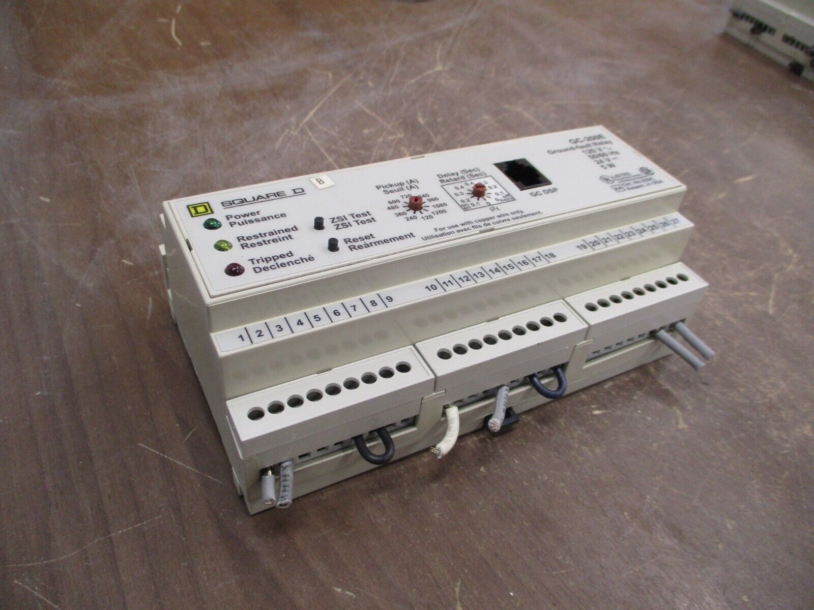 Square D Ground-Fault Relay GC-200E 120VAC 24VDC Used