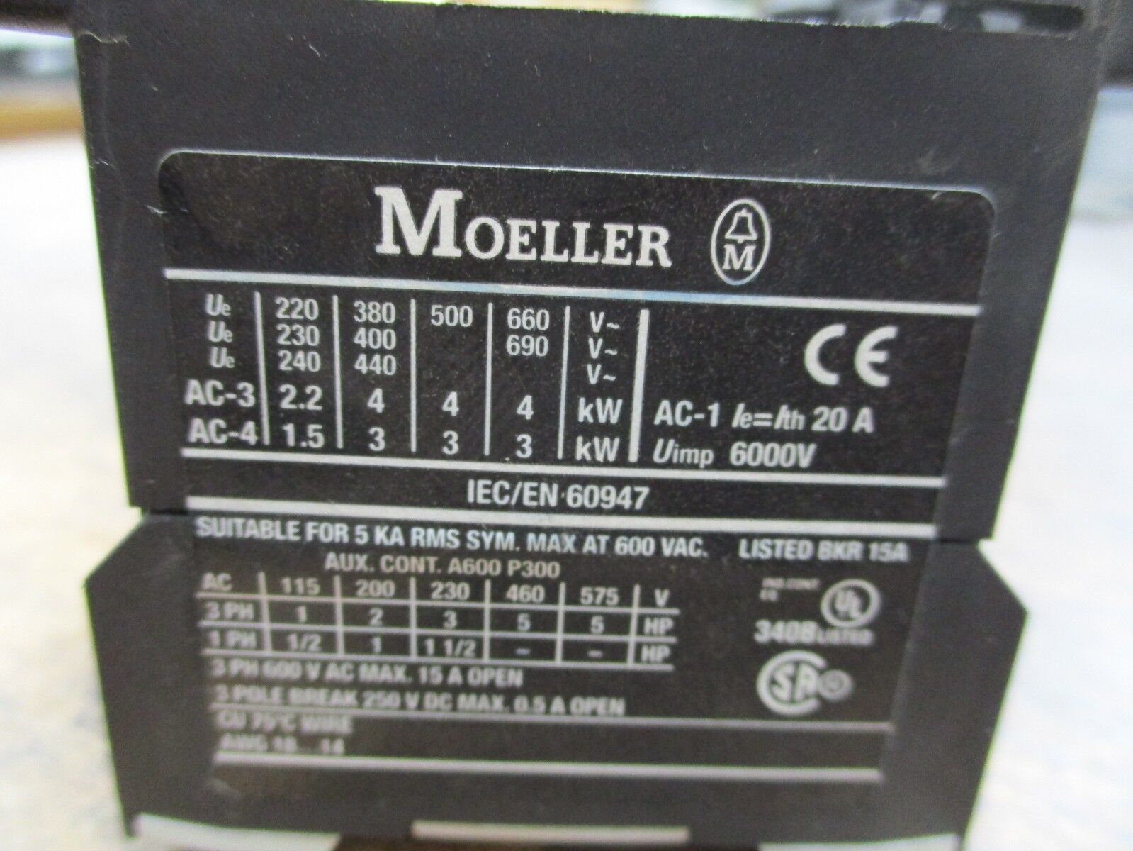 Allen-Bradley Contactor DIL EM-10-G-C 24VDC Coil 15A 600V Used