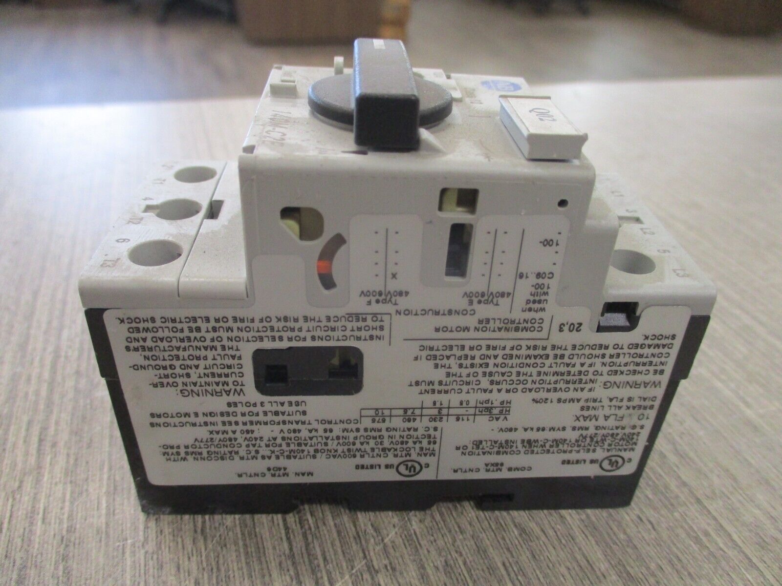 Allen-Bradley Manual Motor Protector 140M-C2E-C10 Trip : 6.3-10A Used