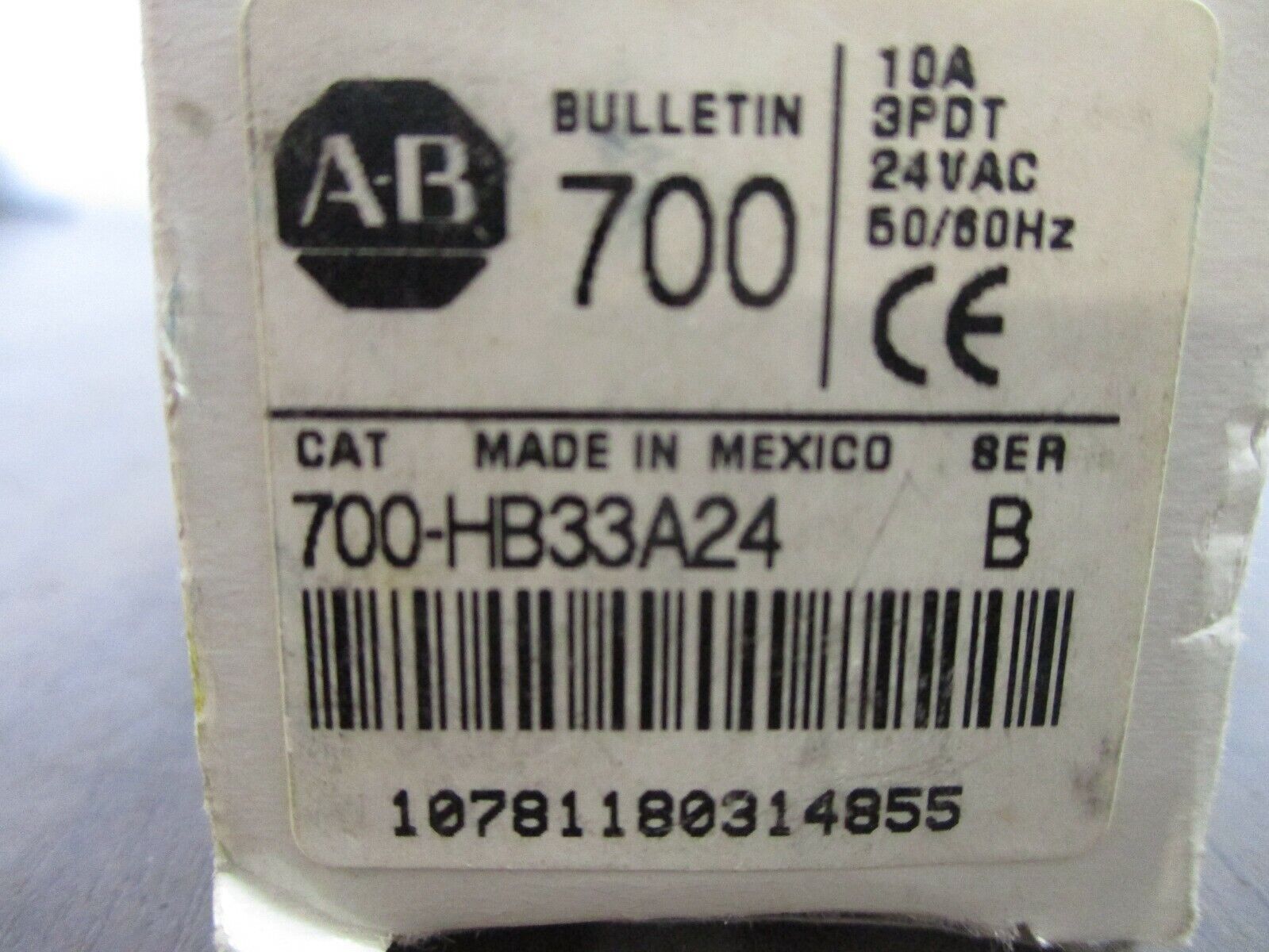 Allen-Bradley Relay 700-HB33A24 Ser. B 24V 50/60Hz 10A New Surplus