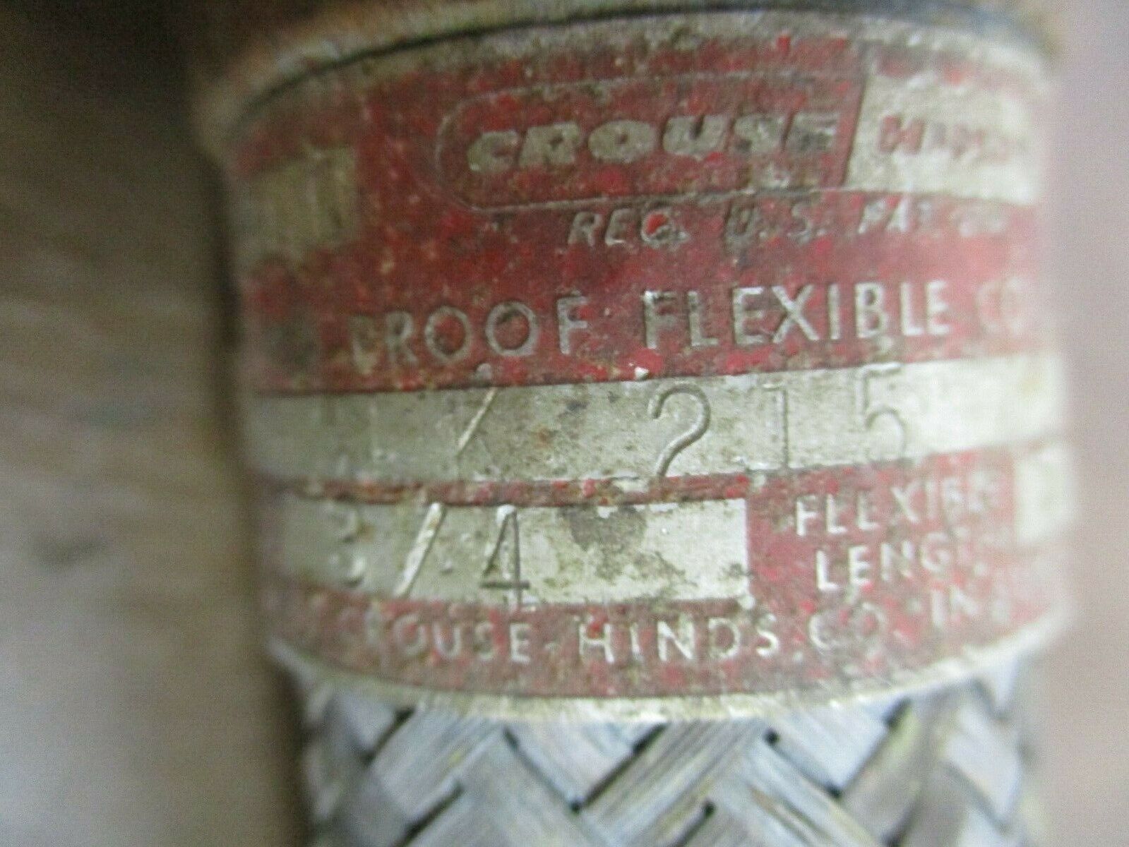 Crouse-Hinds Explosion Proof Flexible Conduit ECLK 215 Size: 3/4" Used