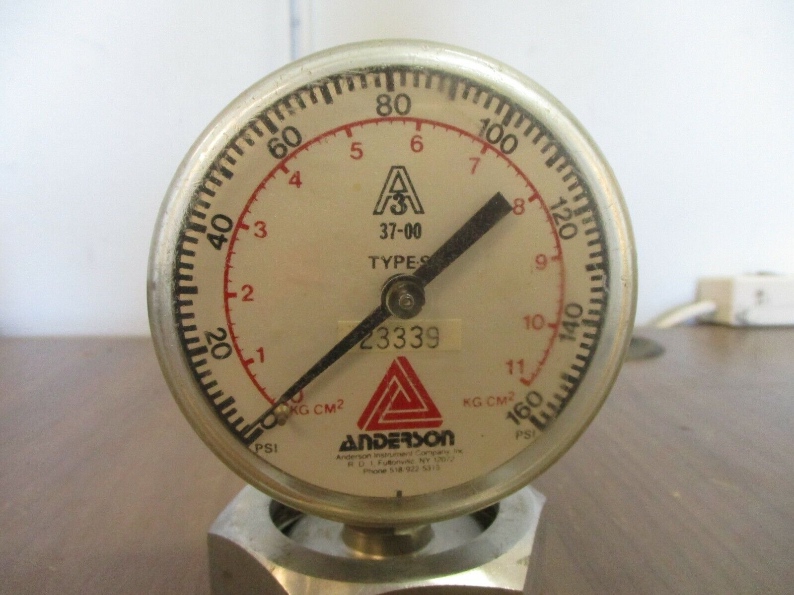 Anderson Type S Pressure Gauge 37-00 Range: 0-160PSI Used