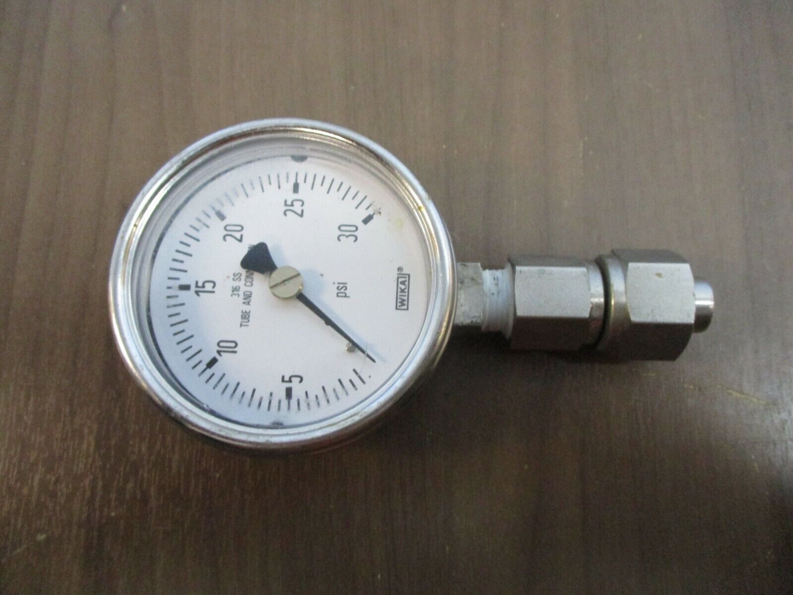 Wika Stainless Steel Pressure Gauge Range: 0-30PSI Used